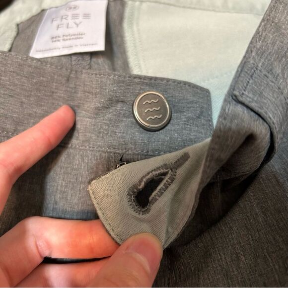 FreeFly Hybrid Short II Heathered Graphite 7" Size 32 Casual Performance - Picture 9 of 10
